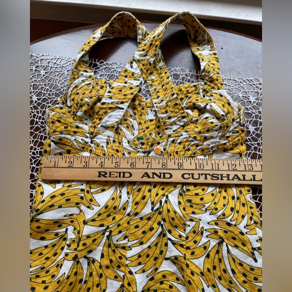 FARM RIO super cute linen/cotton lined dress; XS, wooden buttons, cross straps - Picture 8 of 15